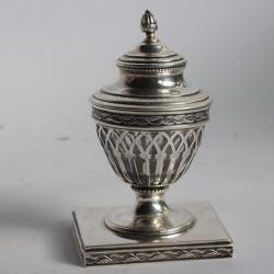 Encrier cristal et argent Émile LANGLOIS France