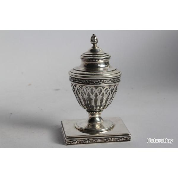 Encrier cristal et argent �mile LANGLOIS France