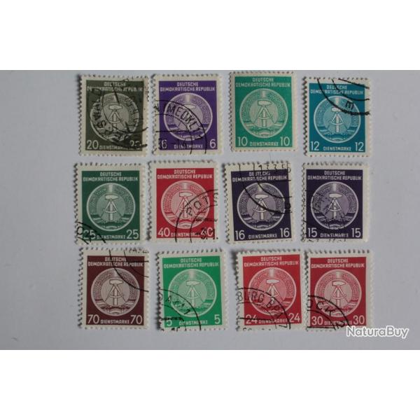 Timbres r�publique d'Allemagne marteau et enclume 1954