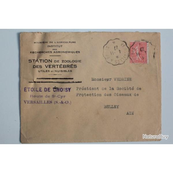 Enveloppe Minist�re de l'agriculture cachet Versailles 1927