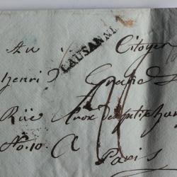 Pli marque postale Suisse cachet linéaire Lausanne avant 1840