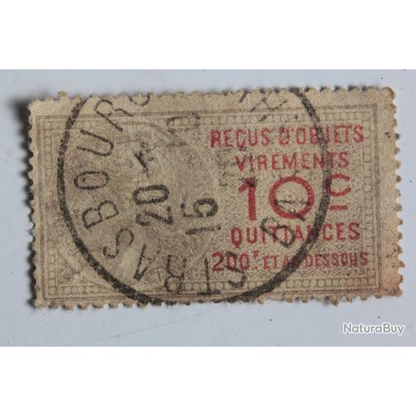 Timbre vignette fiscale virements quittance 10c 1915