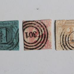 Timbres Allemagne tour et Taxis 1851 oblitéré annulé 301
