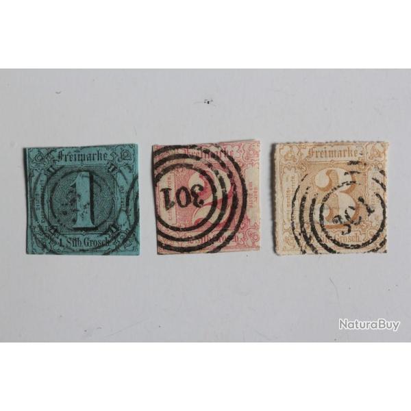 Timbres Allemagne tour et Taxis 1851 oblit�r� annul� 301