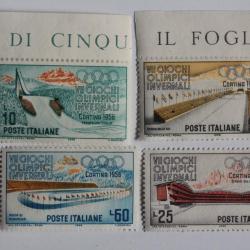 Timbres Italie jeux olympique Cortino 1956 neufs