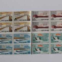 Timbres Italie jeux olympique Cortino 1956 bloc x4 1956 neufs