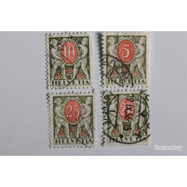 Timbres Taxe Suisse gomme grill� 1934 oblit�r�s