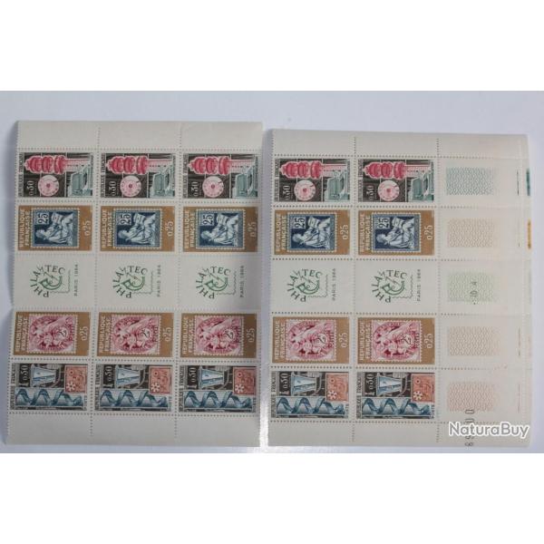 Timbres France Feuille philatec s�par� 1964 neufs