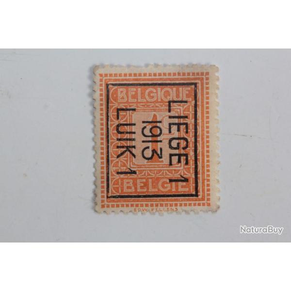 Timbre Belgique pr� oblit�r� li�ge 1c 1912-1913