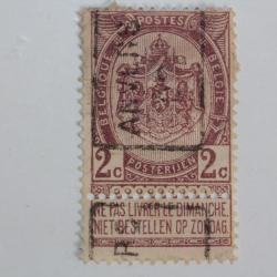 Timbre Belgique 2c pr&eacute; oblit&eacute;r&eacute; 1893-1900