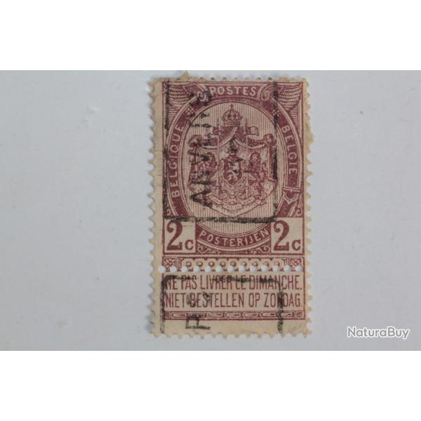 Timbre Belgique 2c pr� oblit�r� 1893-1900