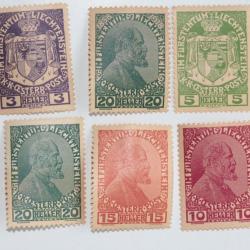 Timbres Liechtenstein armoiries de la principaut&eacute; 1917
