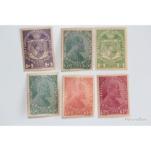 Timbres Liechtenstein armoiries de la principaut� 1917