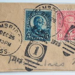 Timbres USA cachet n&deg;1 bureau de poste am&eacute;ricain 1925