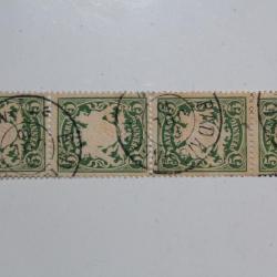 Timbres Allemagne Bavi&egrave;re 5 pfenning se-tenant x4