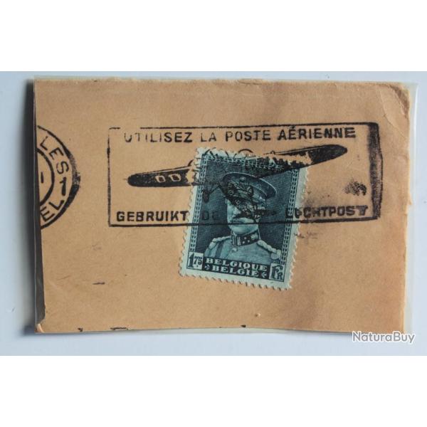 Timbre Belgique avec flamme poste a�rienne