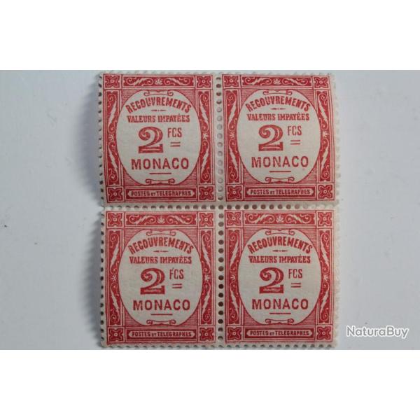 Timbres taxe Monaco recouvrements valeurs impay�es 2Fc 1932