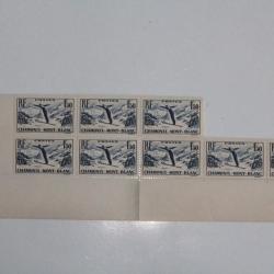Timbres France Chamonix bloc x8 1937 neufs
