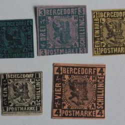 Timbres Allemagne Bergedorf 1861 neufs sans gomme