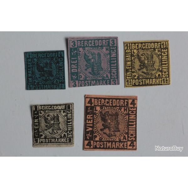 Timbres Allemagne Bergedorf 1861 neufs sans gomme