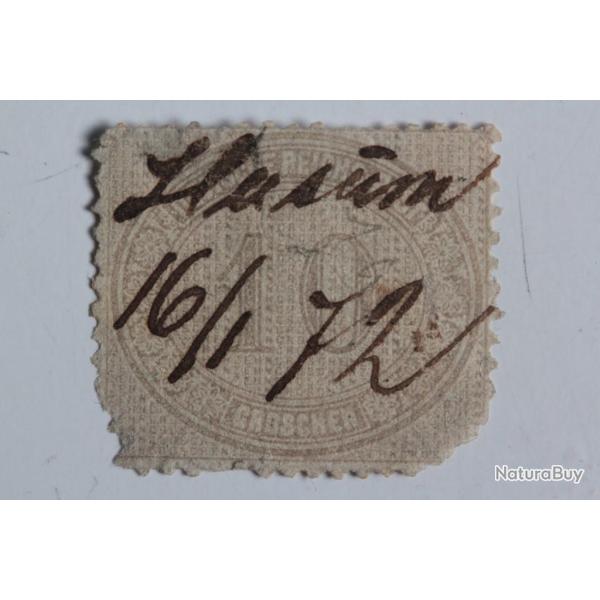 Timbre Conf�d�ration de l'Allemagne du nord oblit�r� � la plume 1872