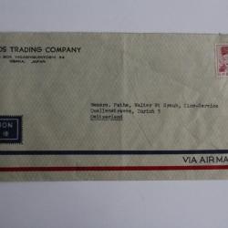 Timbres Japon via air mail pour la Suisse 1955