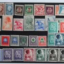 Timbres Suriname aux profit d'oeuvres caritatives 1927-1947 neufs