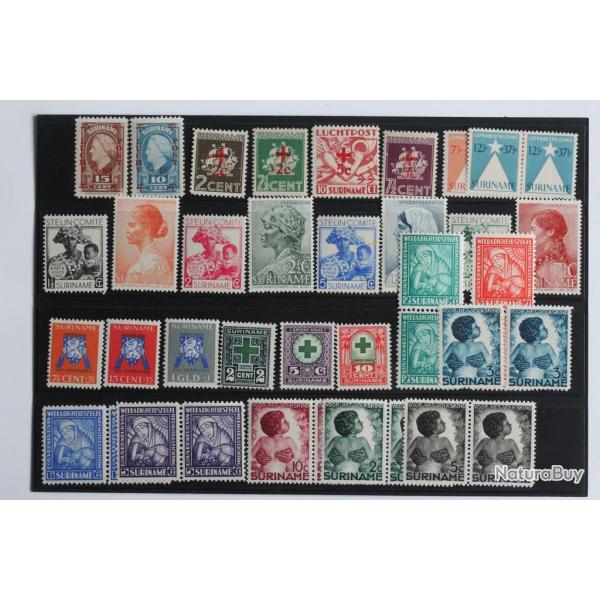 Timbres Suriname aux profit d'oeuvres caritatives 1927-1947 neufs