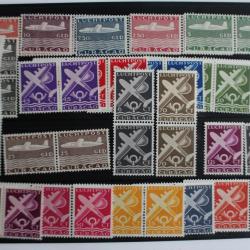 Timbres Cura&ccedil;ao poste a&eacute;rienne 1947 s&eacute;rie compl&egrave;te paire neufs