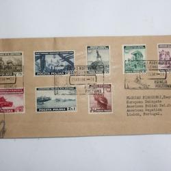 Pologne timbres d'exil s&eacute;rie compl&egrave;te sur enveloppe 1941