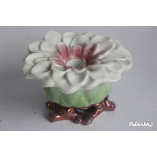 Bougeoir porcelaine Vieux Paris Fleur