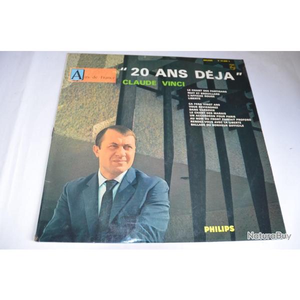 Vinyle 33T Chanson Claude Vinci ?- 20 Ans D�ja