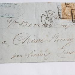 Pli marque postale France empire laur&eacute; 20c et 10c 1969 obl 2145