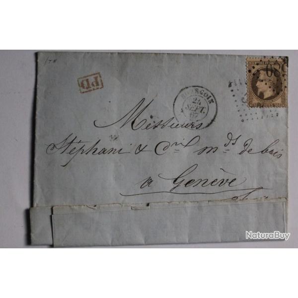 Pli marque postale France empire laur� 30c 1967