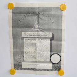Dipl&ocirc;me Franc-ma&ccedil;on ITNOTGAOTU Royal Arch Masons of England 1912