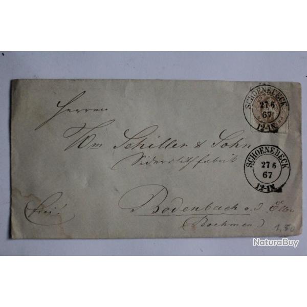 Timbre Allemagne Prusse 1867 oblit�r� Schoenebeck