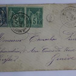 Timbres France affranchie timbre type sage 15c-5c-5c 1881