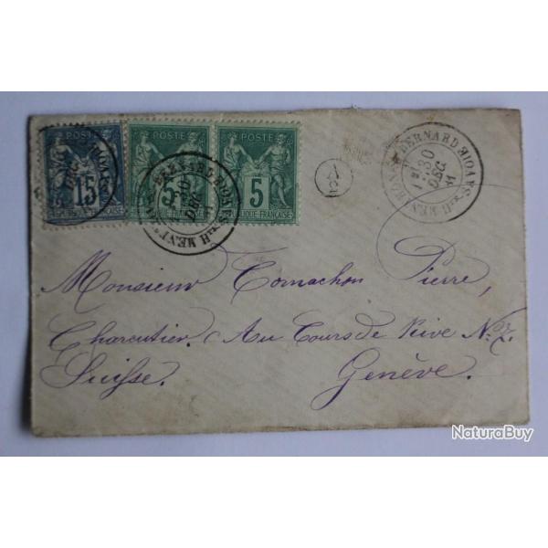Timbres France affranchie timbre type sage 15c-5c-5c 1881