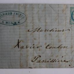 Pli marque postale France C&eacute;r&egrave;s si&egrave;ge de Paris 20c 1871