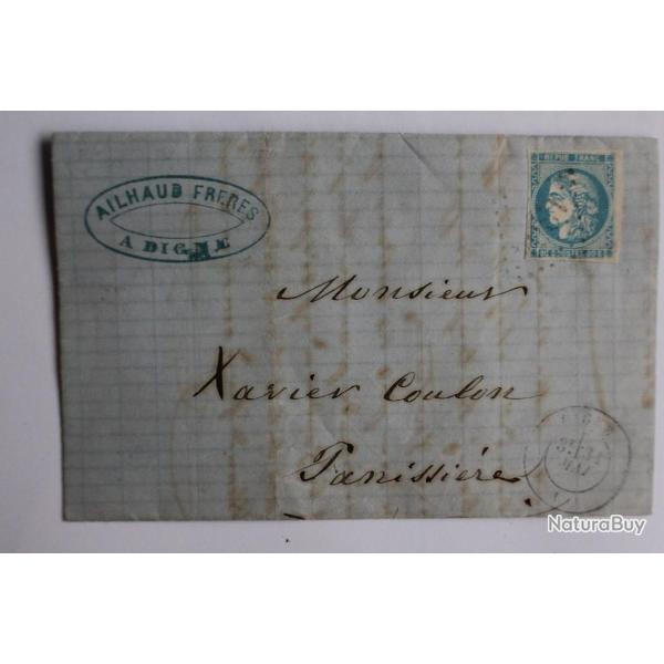 Pli marque postale France C�r�s si�ge de Paris 20c 1871