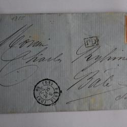 Pli marque postale France Napol&eacute;on III second empire 40c 1855
