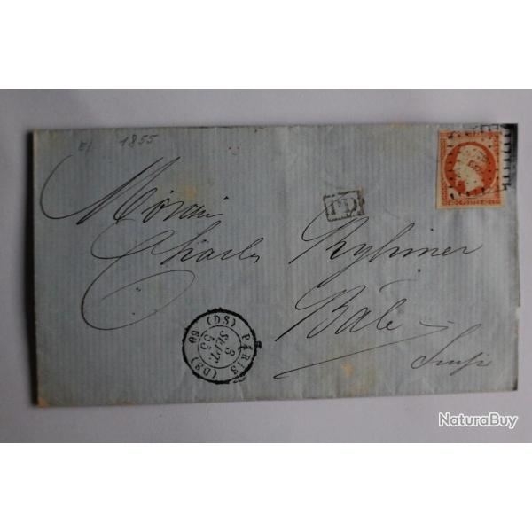 Pli marque postale France Napol�on III second empire 40c 1855