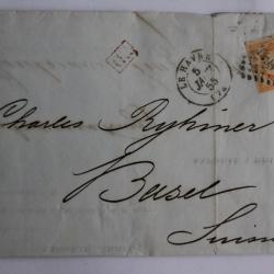 Pli marque postale France Napol&eacute;on III second empire 40c 1855