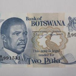 Billet 2 Pula Botswana 1989-1992 neuf