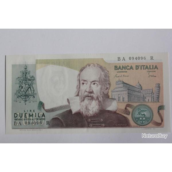 Billet 2000 Lire Galil�e Italie 1973 neuf
