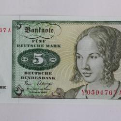 Billet 5 Mark Allemagne 1980 neuf