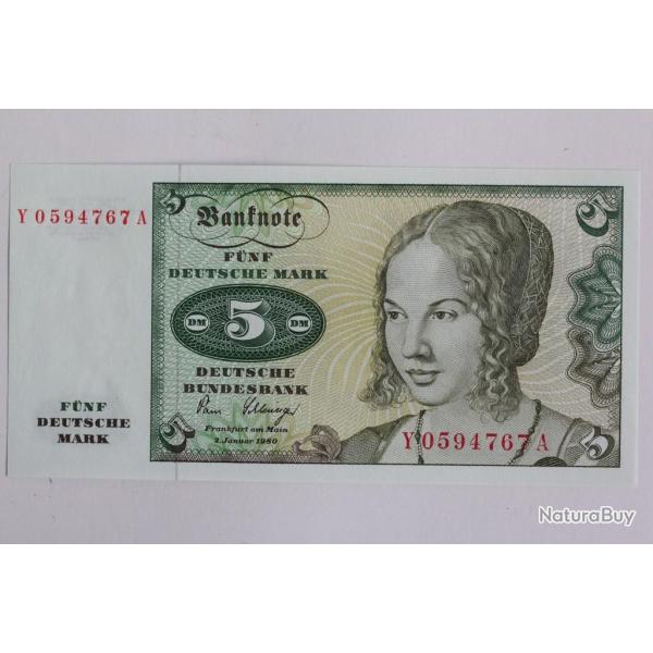 Billet 5 Mark Allemagne 1980 neuf