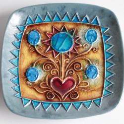 Vide poche c&eacute;ramique &eacute;maill&eacute;e Jean-Claude TABURET HB Quimper