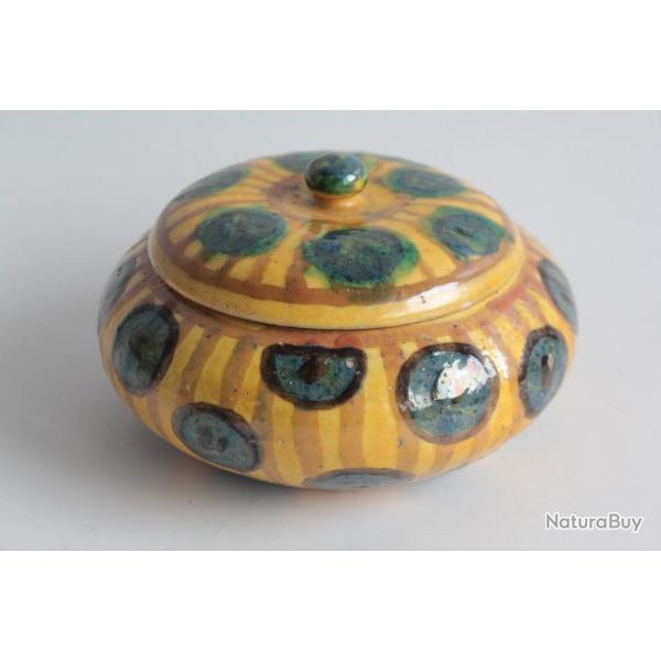 Boite Bonbonni�re terre verniss�e Ren� NICOLE Poterie Savoyarde