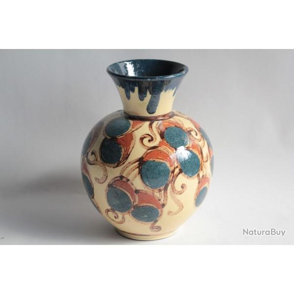 Vase terre verniss�e Ren� NICOLE Poterie Savoyarde